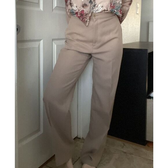Vintage‎ 70s Levi’s Bend Over Tan Beige High Waist Trouser Pants Sz 27 - Picture 1 of 6